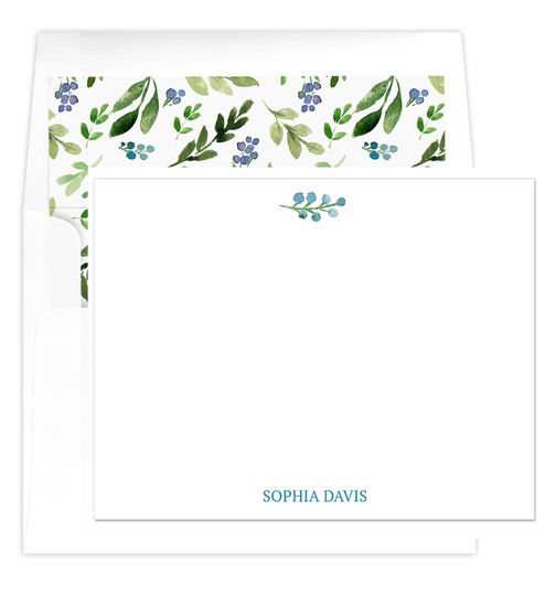 Blue Bud Flat Note Cards